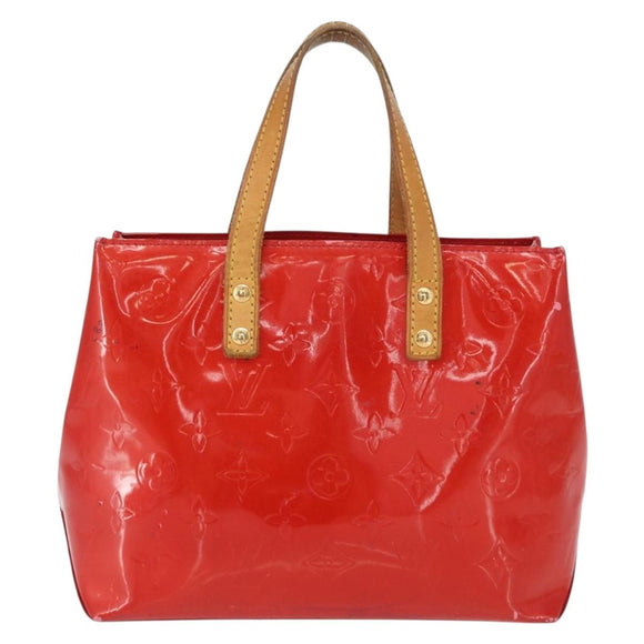 LOUIS VUITTON Monogram Vernis Reade PM Hand Bag Red Rouge M91088 LV Auth 164278