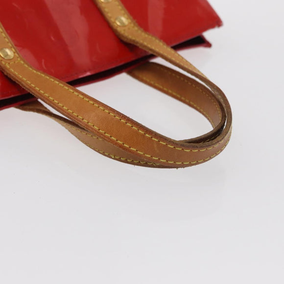 LOUIS VUITTON Monogram Vernis Reade PM Hand Bag Red Rouge M91088 LV Auth 164278