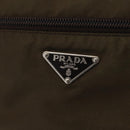 PRADA Shoulder Bag Nylon Khaki Silver Auth 164284-18