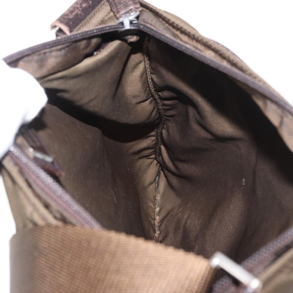 PRADA Shoulder Bag Nylon Khaki Silver Auth 164284