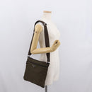 PRADA Shoulder Bag Nylon Khaki Silver Auth 164284-22