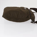 PRADA Shoulder Bag Nylon Khaki Silver Auth 164284-3
