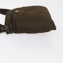 PRADA Shoulder Bag Nylon Khaki Silver Auth 164284-4