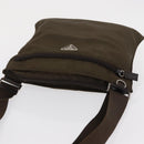 PRADA Shoulder Bag Nylon Khaki Silver Auth 164284-6