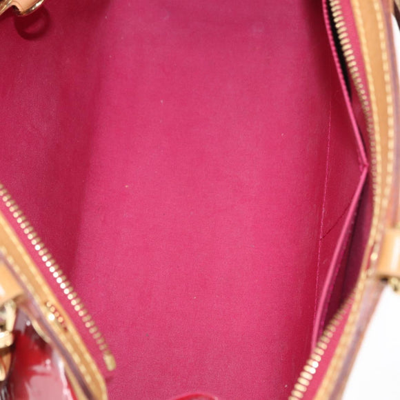LOUIS VUITTON Vernis Blair MM Hand Bag 2way Rouge Grunadine M90179 Auth 164286