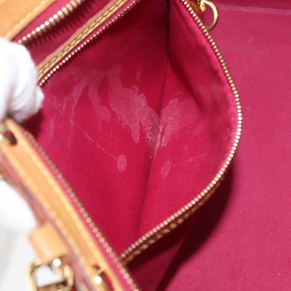 LOUIS VUITTON Vernis Blair MM Hand Bag 2way Rouge Grunadine M90179 Auth 164286