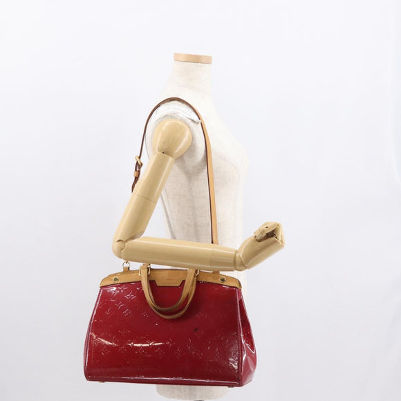 LOUIS VUITTON Vernis Blair MM Hand Bag 2way Rouge Grunadine M90179 Auth 164286