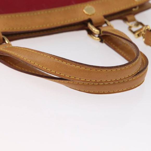 LOUIS VUITTON Vernis Blair MM Hand Bag 2way Rouge Grunadine M90179 Auth 164286