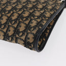 Christian Dior Trotter Canvas Shoulder Bag Navy Gold Auth 164287-11