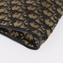 Christian Dior Trotter Canvas Shoulder Bag Navy Gold Auth 164287-12