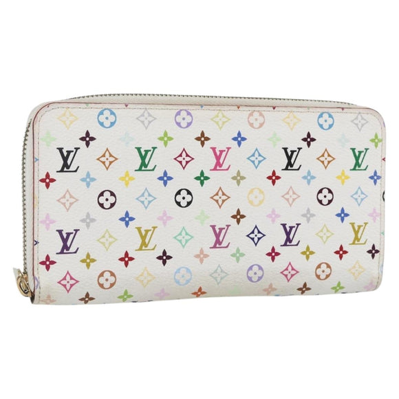 LOUIS VUITTON Monogram Multicolor Zippy Wallet White M60241 LV Auth 164297