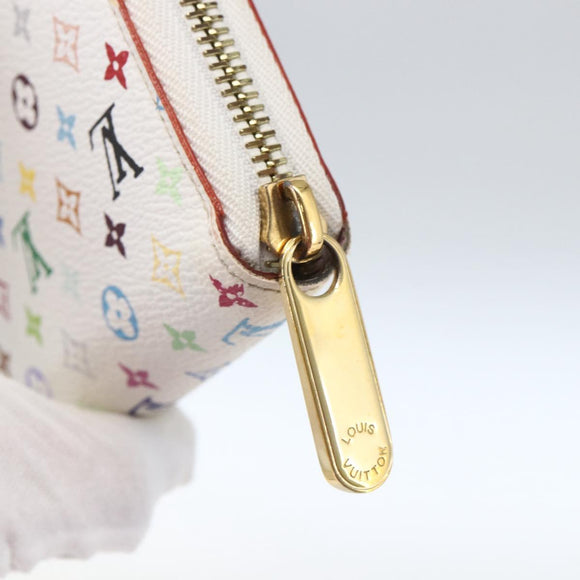LOUIS VUITTON Monogram Multicolor Zippy Wallet White M60241 LV Auth 164297