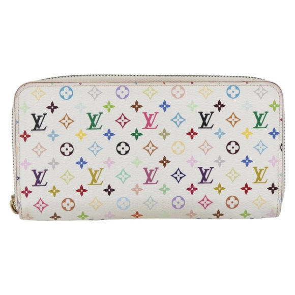 LOUIS VUITTON Monogram Multicolor Zippy Wallet White M60241 LV Auth 164297