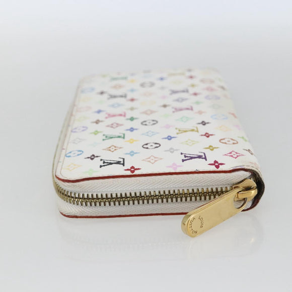 LOUIS VUITTON Monogram Multicolor Zippy Wallet White M60241 LV Auth 164297