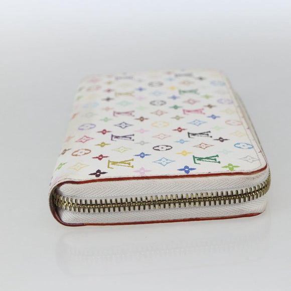 LOUIS VUITTON Monogram Multicolor Zippy Wallet White M60241 LV Auth 164297