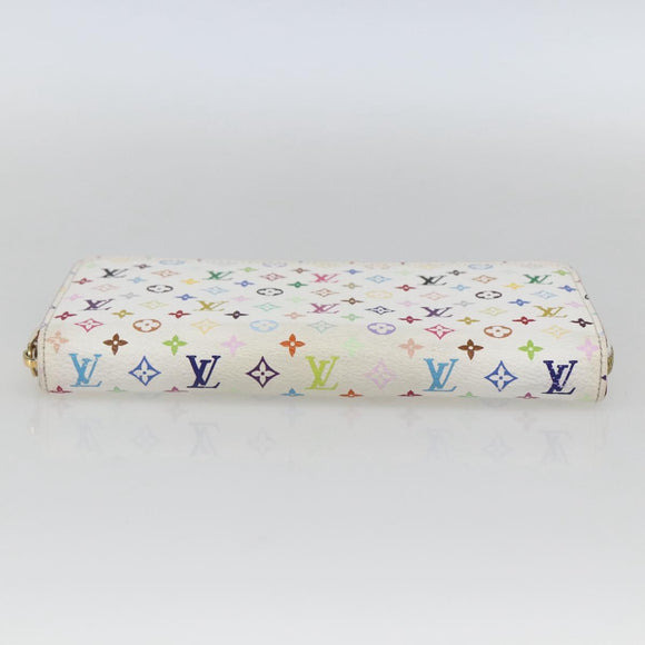 LOUIS VUITTON Monogram Multicolor Zippy Wallet White M60241 LV Auth 164297