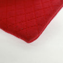 CHANEL Mini Matelasse Chain Pouch Cotton Red Gold CC Auth 164298V-18