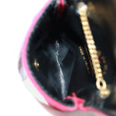 CHANEL Mini Matelassé Chain Pouch Baumwolle Rot Gold CC Auth 164298V-10