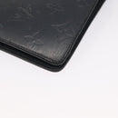 LOUIS VUITTON Monogram Mat Agenda MM Day Planner Cover Black R20925 Auth 164299-15