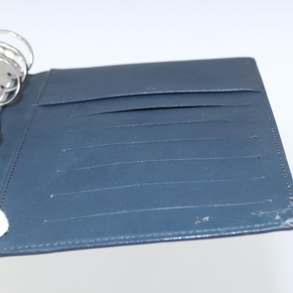 LOUIS VUITTON Monogram Mat Agenda MM Day Planner Cover Navy LV Auth 164300