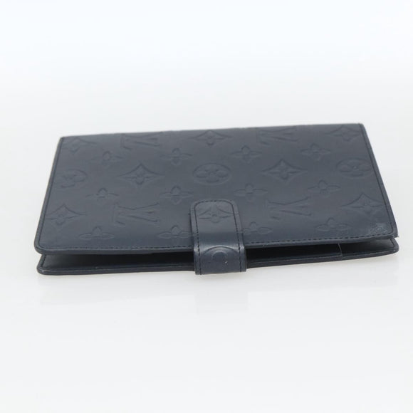 LOUIS VUITTON Monogram Mat Agenda MM Day Planner Cover Navy LV Auth 164300