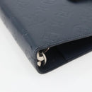 LOUIS VUITTON Monogram Mat Agenda MM Day Planner Cover Navy LV Auth 164300-9