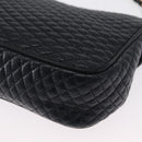 BALLY Chain Shoulder Bag Leather Navy Gold Auth 164306-16