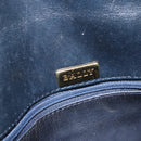 BALLY Chain Shoulder Bag Leather Navy Gold Auth 164306-18