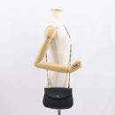 BALLY Chain Shoulder Bag Leather Navy Gold Auth 164306-24