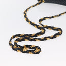 BALLY Chain Shoulder Bag Leather Navy Gold Auth 164306-7