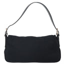 FENDI Mamma Baguette Shoulder Bag Nylon Black Silver Auth 164307-2