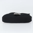 FENDI Mamma Baguette Shoulder Bag Nylon Black Silver Auth 164307-5