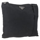 PRADA Shoulder Bag Nylon Black Silver Auth 164309-1