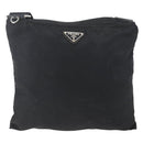 PRADA Shoulder Bag Nylon Black Silver Auth 164309-13
