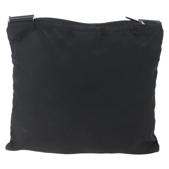 PRADA Shoulder Bag Nylon Black Silver Auth 164309