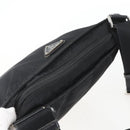 PRADA Shoulder Bag Nylon Black Silver Auth 164309-6