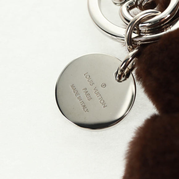 LOUIS VUITTON Bijoux Sac Porte Clé Monkey Charm Fur Brown MP1997 LV Auth 164311M
