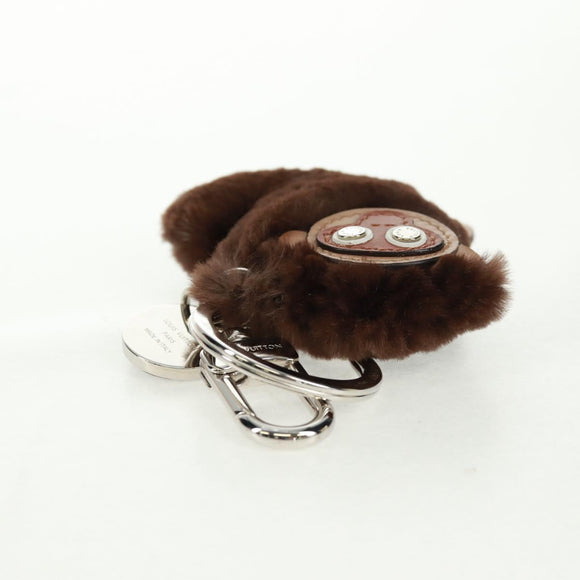 LOUIS VUITTON Bijoux Sac Porte Clé Monkey Charm Fur Brown MP1997 LV Auth 164311M