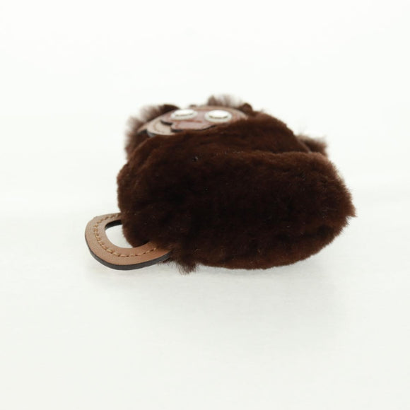LOUIS VUITTON Bijoux Sac Porte Clé Monkey Charm Fur Brown MP1997 LV Auth 164311M