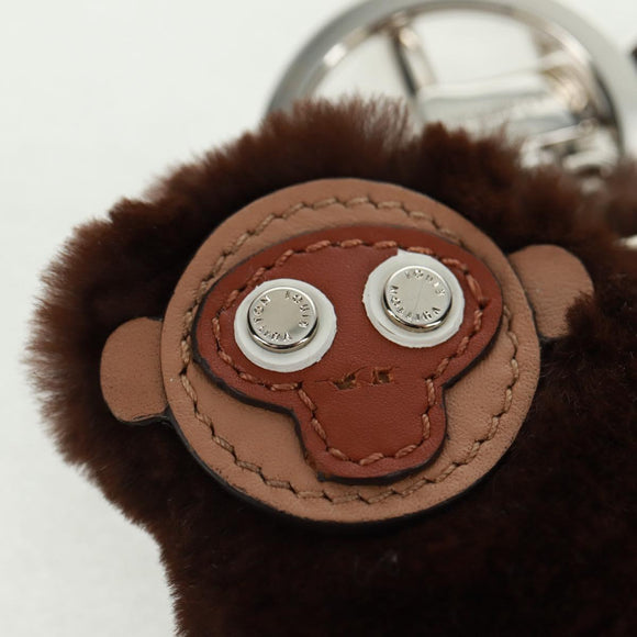 LOUIS VUITTON Bijoux Sac Porte Clé Monkey Charm Fur Brown MP1997 LV Auth 164311M
