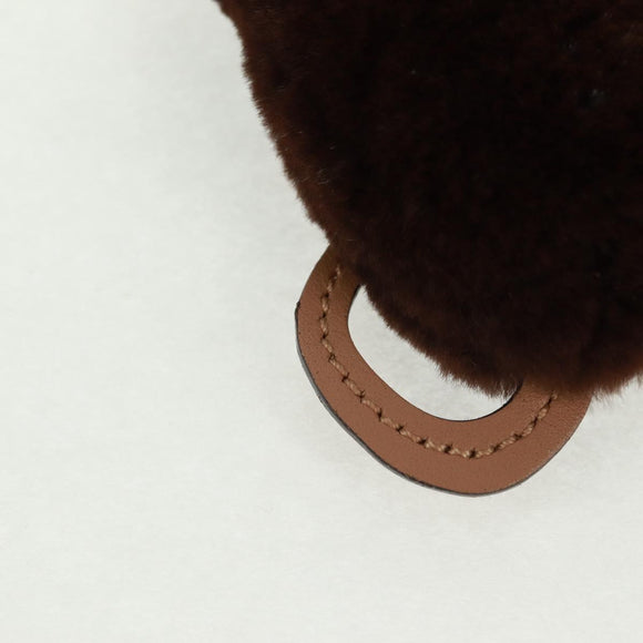 LOUIS VUITTON Bijoux Sac Porte Clé Monkey Charm Fur Brown MP1997 LV Auth 164311M