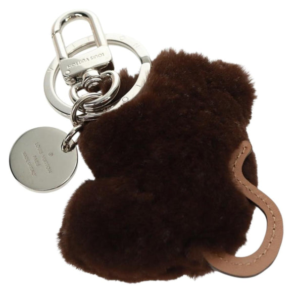 LOUIS VUITTON Bijoux Sac Porte Clé Monkey Charm Fur Brown MP1997 LV Auth 164311M