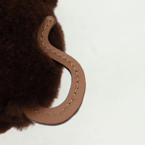 LOUIS VUITTON Bijoux Sac Porte Clé Monkey Charm Fur Brown MP1997 LV Auth 164311M