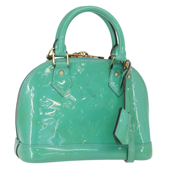 LOUIS VUITTON Monogram Vernis Alma BB Hand Bag Tyu Luco Words M90302 Auth 164314