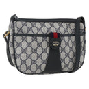 GUCCI GG Supreme Sherry Line Shoulder Bag PVC Navy Gold 89 02 032 Auth 164318-1