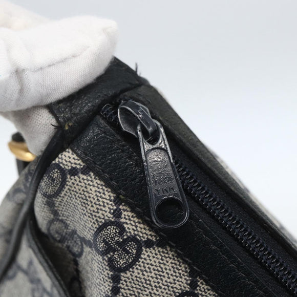 GUCCI GG Supreme Sherry Line Shoulder Bag PVC Navy Gold 89 02 032 Auth 164318