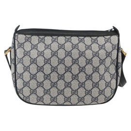 GUCCI GG Supreme Sherry Line Shoulder Bag PVC Navy Gold 89 02 032 Auth 164318 - 0