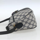 GUCCI GG Supreme Sherry Line Shoulder Bag PVC Navy Gold 89 02 032 Auth 164318-3