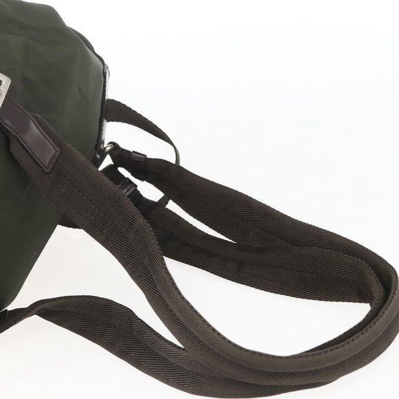 PRADA Backpack Nylon Khaki Silver Auth 164325