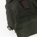PRADA Backpack Nylon Khaki Silver Auth 164325-16